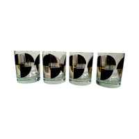 Load image into Gallery viewer, Georges Briard Signed Geometric Starburst Double Old Fashion Glasses (Set of 4)
