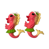 Load image into Gallery viewer, Vintage Chalkware Anthropomorphic Fish Family Wall Plaques (4 Piece Set)
