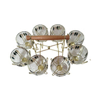 Load image into Gallery viewer, Federal Glass Mid-Century Gold and Black Harlequin Roly Poly 9 Piece Set
