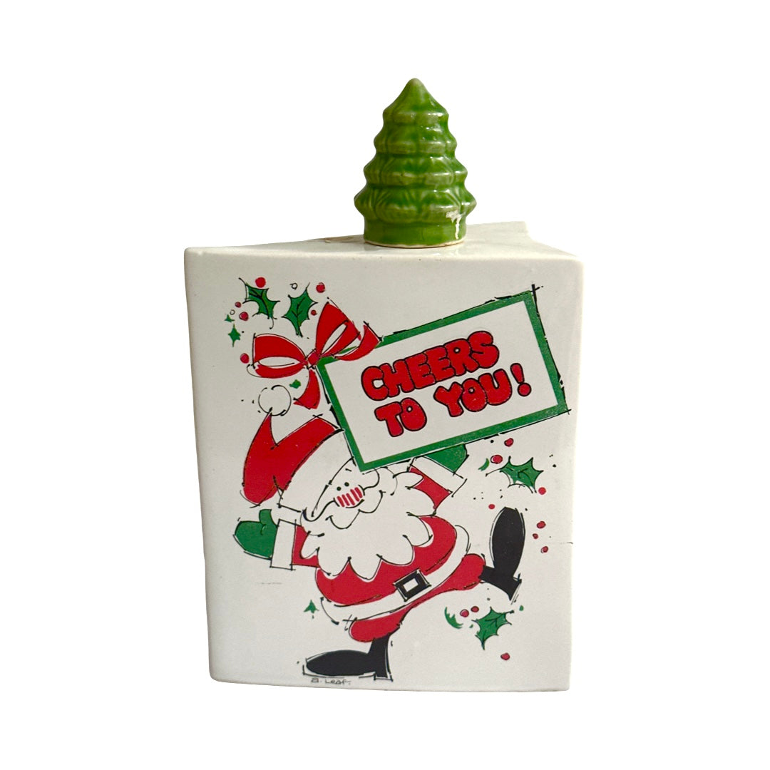 Vintage Old Bardstown Santa Cheers to You Bourbon Decanter