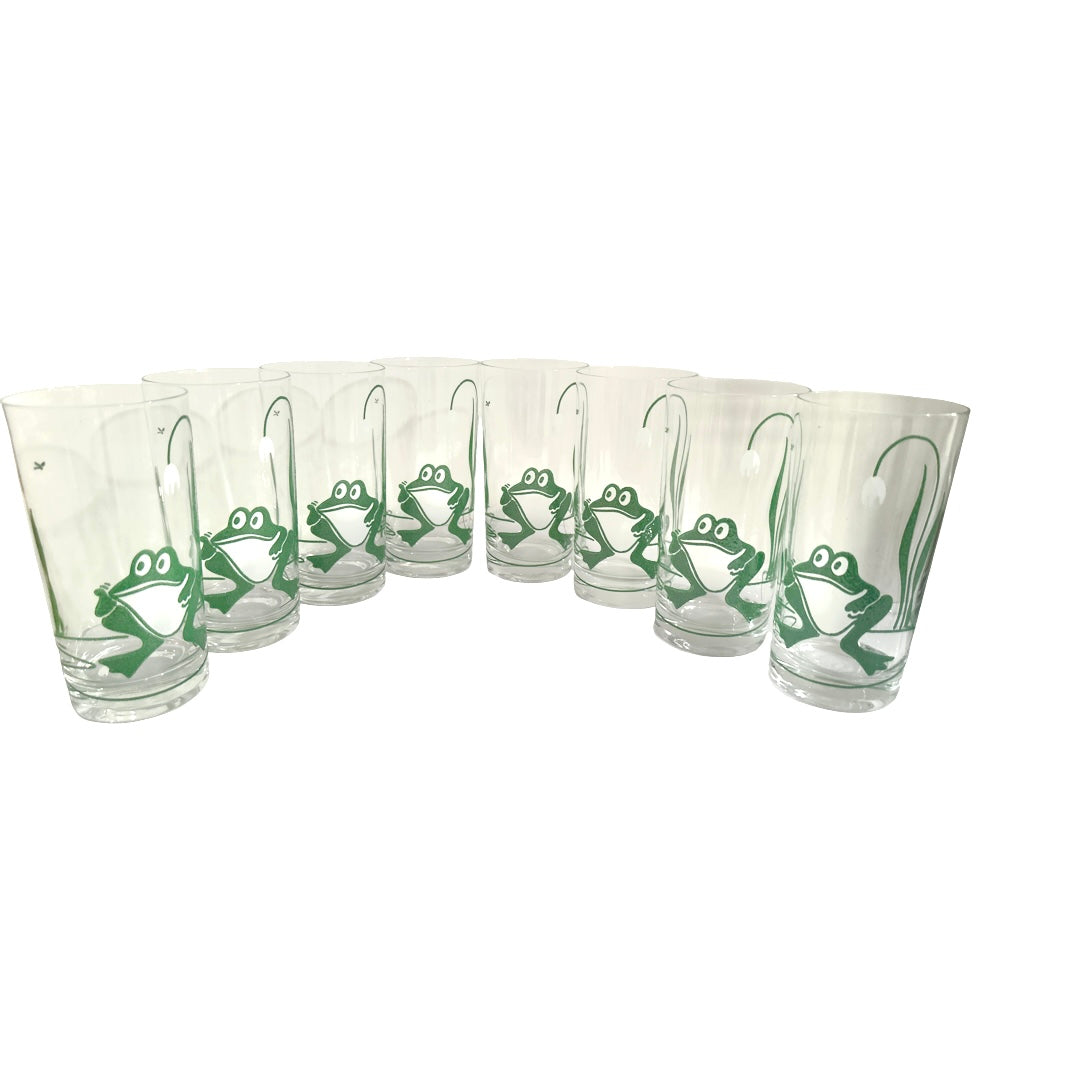West Virginia Glass Company Mid-Century Frog Glasses (Set of 8)