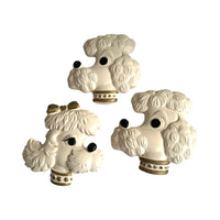 Load image into Gallery viewer, Vintage 1970&#39;s Miller Studio Chalkware Trio of White Poodle Wall Hanging Plaques
