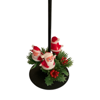 Load image into Gallery viewer, MCM Vintage Flocked Bouncing Santa Table Mobile
