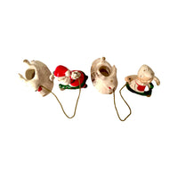 Load image into Gallery viewer, Vintage Commadore Mr. and Mrs. Santa Claus Candle Climber Set
