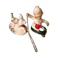 Load image into Gallery viewer, Vintage Commadore Mr. and Mrs. Santa Claus Candle Climber Set
