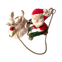 Load image into Gallery viewer, Vintage Commadore Mr. and Mrs. Santa Claus Candle Climber Set
