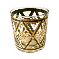 Load image into Gallery viewer, Culver Mid-Century Gold and Black Diamond Glasses (Set of 4)
