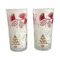 Load image into Gallery viewer, West Virginia Glass Pavl Signed Vintage Mid-Century Frosted Christmas Glasses (Set of 2)
