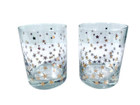 Load image into Gallery viewer, Culver Signed Mid-Century Gold Starry Nights Double Old Fashion Glasses (Set of 2)
