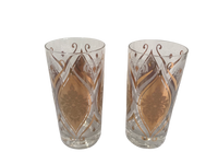 Load image into Gallery viewer, Pasinski Signed Mid-Century 22-Karat Gold and Frosted Embellished Glasses (Set of 2)
