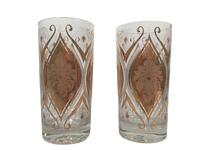 Load image into Gallery viewer, Pasinski Signed Mid-Century 22-Karat Gold and Frosted Embellished Glasses (Set of 2)
