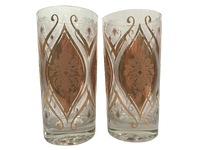 Load image into Gallery viewer, Pasinski Signed Mid-Century 22-Karat Gold and Frosted Embellished Glasses (Set of 2)
