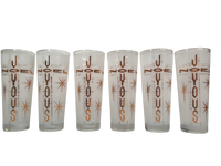 Load image into Gallery viewer, Mid-Century Joyous Noel Tall Collins Glasses (Set of 6)

