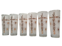 Load image into Gallery viewer, Mid-Century Joyous Noel Tall Collins Glasses (Set of 6)
