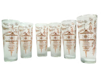 Load image into Gallery viewer, Mid-Century Joyous Noel Tall Collins Glasses (Set of 6)
