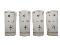 Load image into Gallery viewer, Mid-Century Atomic Gold Star Glasses (Set of 4)
