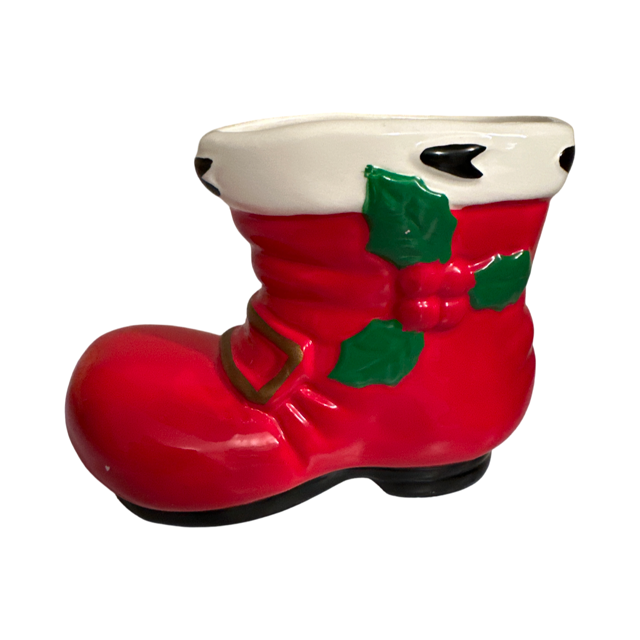 Vintage Lefton Santa Boot Planter