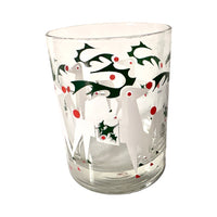 Load image into Gallery viewer, M. W. Periscope Signed Mid-Century Rudolph the red Nosed Reindeer Double Old Fashion Glasses (Set of 4)

