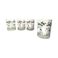 Load image into Gallery viewer, M. W. Periscope Signed Mid-Century Rudolph the red Nosed Reindeer Double Old Fashion Glasses (Set of 4)
