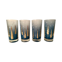 Load image into Gallery viewer, Gay Fad Mid-Century Atomic Winter Trees Glasses (Set of 4)
