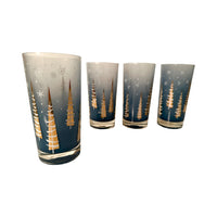 Load image into Gallery viewer, Gay Fad Mid-Century Atomic Winter Trees Glasses (Set of 4)
