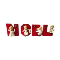 Load image into Gallery viewer, Vintage Napco Happy Yuletide Quartet NOEL Vase/Candleholders Set
