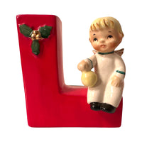 Load image into Gallery viewer, Vintage Napco Happy Yuletide Quartet NOEL Vase/Candleholders Set
