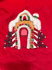 Load image into Gallery viewer, Vintage Hand Stitched Felt and Sequin Tablecloth
