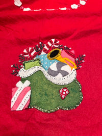 Load image into Gallery viewer, Vintage Hand Stitched Felt and Sequin Tablecloth
