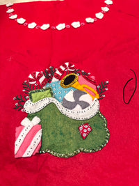 Load image into Gallery viewer, Vintage Hand Stitched Felt and Sequin Tablecloth
