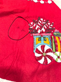 Load image into Gallery viewer, Vintage Hand Stitched Felt and Sequin Tablecloth
