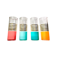 Load image into Gallery viewer, Vintage 22-Karat Gold Striped Retro Tall Collins Glasses (Set of 4)
