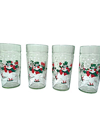 Load image into Gallery viewer, Retro Snowmen Ice Skating Glasses (Set of 4)
