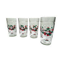 Load image into Gallery viewer, Retro Snowmen Ice Skating Glasses (Set of 4)
