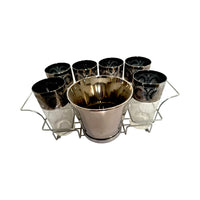 Load image into Gallery viewer, Culver Tyrol 8 Piece Mid-Century Silver and Frosted Cocktail Glasses&nbsp;
