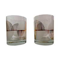 Load image into Gallery viewer, Georges Briard Signed Geometric Starburst Double Old Fashion Glasses (Set of 2)
