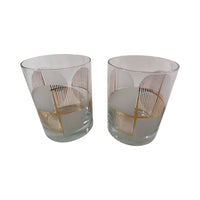 Load image into Gallery viewer, Georges Briard Signed Geometric Starburst Double Old Fashion Glasses (Set of 2)

