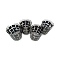 Load image into Gallery viewer, Mid-Century Tastesetter Gold and Black Square Double Old Fashion Glasses (Set of 4)
