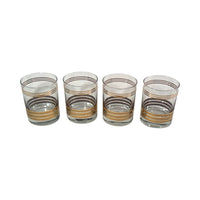 Load image into Gallery viewer, Mid-Century Tastesetter Golden Bands Double Old Fashion Glasses (Set of 4)
