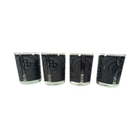 Load image into Gallery viewer, Georges Briard Signed Art Deco Gray Double Old Fashion Glasses (Set of 4)
