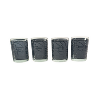 Load image into Gallery viewer, Georges Briard Signed Art Deco Gray Double Old Fashion Glasses (Set of 4)
