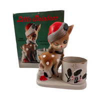 Load image into Gallery viewer, Jasco Hand Painted Porcelain Little Reindeer Candle Holder
