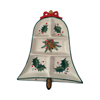 Load image into Gallery viewer, Italian Hand Painted Holiday Bell Serving Tray
