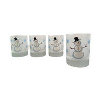 Load image into Gallery viewer, Culver Signed Mid-Century Holiday Snowman Double Old Fashion Glasses (Set of 4)
