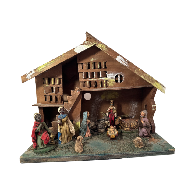 Hand Painted Vintage outlet Italian nativity set