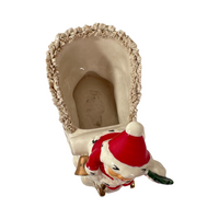 Load image into Gallery viewer, Napco Santa on Sled with Spaghetti Trim Planter
