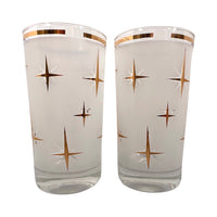 Load image into Gallery viewer, Bartlett Collins Mid-Century Frosted White Atomic North Star Cocktail Glasses (Set of 2)
