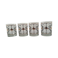 Load image into Gallery viewer, Mid-Century Fleur De Lis Double Old Fashion Glasses (Set of 4)
