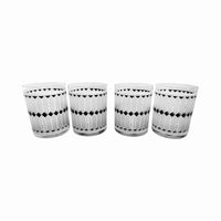Load image into Gallery viewer, Georges Briard Signed Mid-Century Black and White Geometric Double Old Fashion Glasses (Set of 4)
