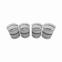 Load image into Gallery viewer, Georges Briard Signed Mid-Century Black and White Geometric Double Old Fashion Glasses (Set of 4)
